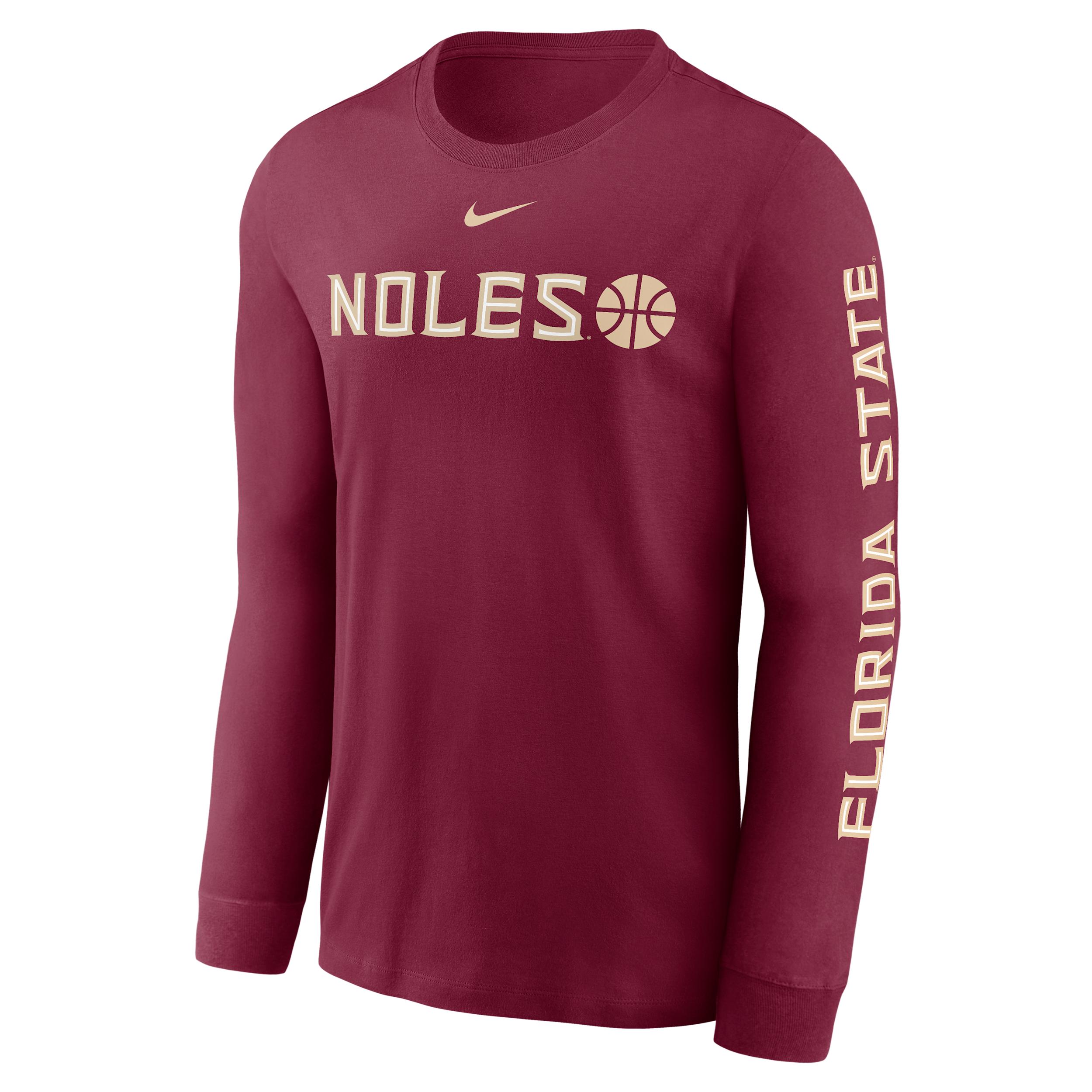 Florida State Basketball Icon Nike Mens College Long-Sleeve T-Shirt | NKAC69XFTN-JQQ Product Image