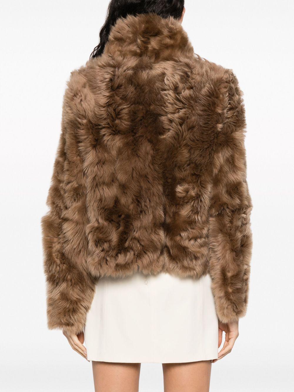 shearling stand up-collar jacket Product Image