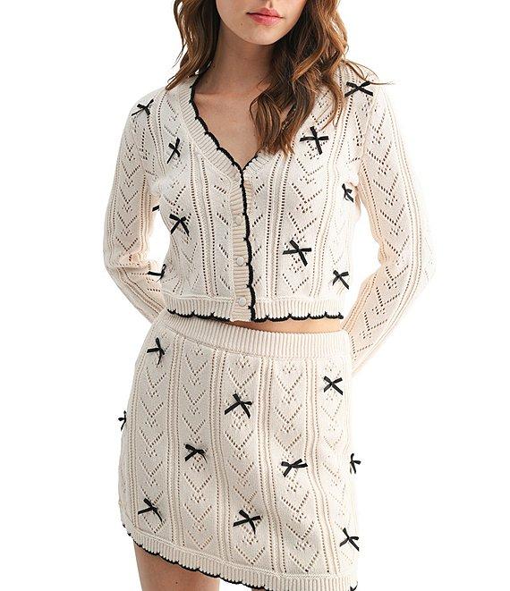 All in Favor Long Sleeve Bow Cardigan Product Image