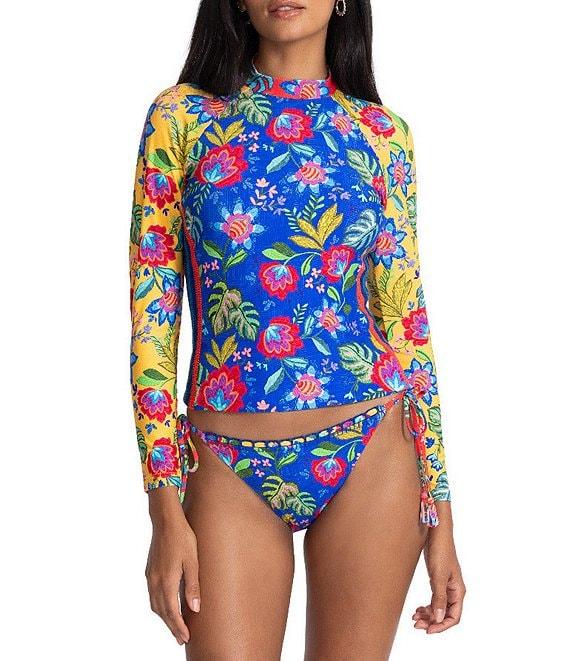 JOHNNY WAS Rumba Mix Tie Side Crochet Detail Hipster Swim Bottom Product Image