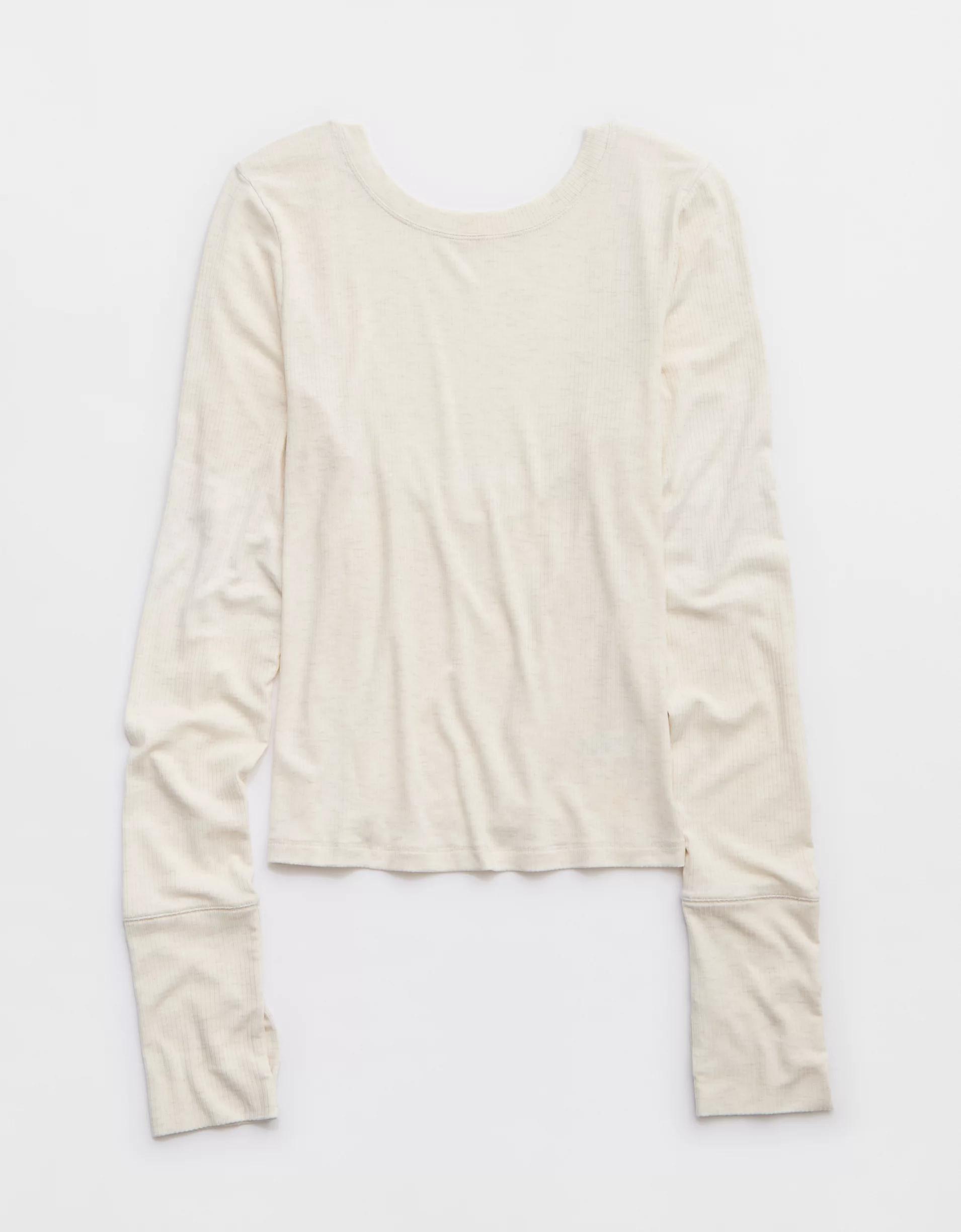 OFFLINE By Aerie Thumbs Up Ribbed Scoop Back T-Shirt Product Image