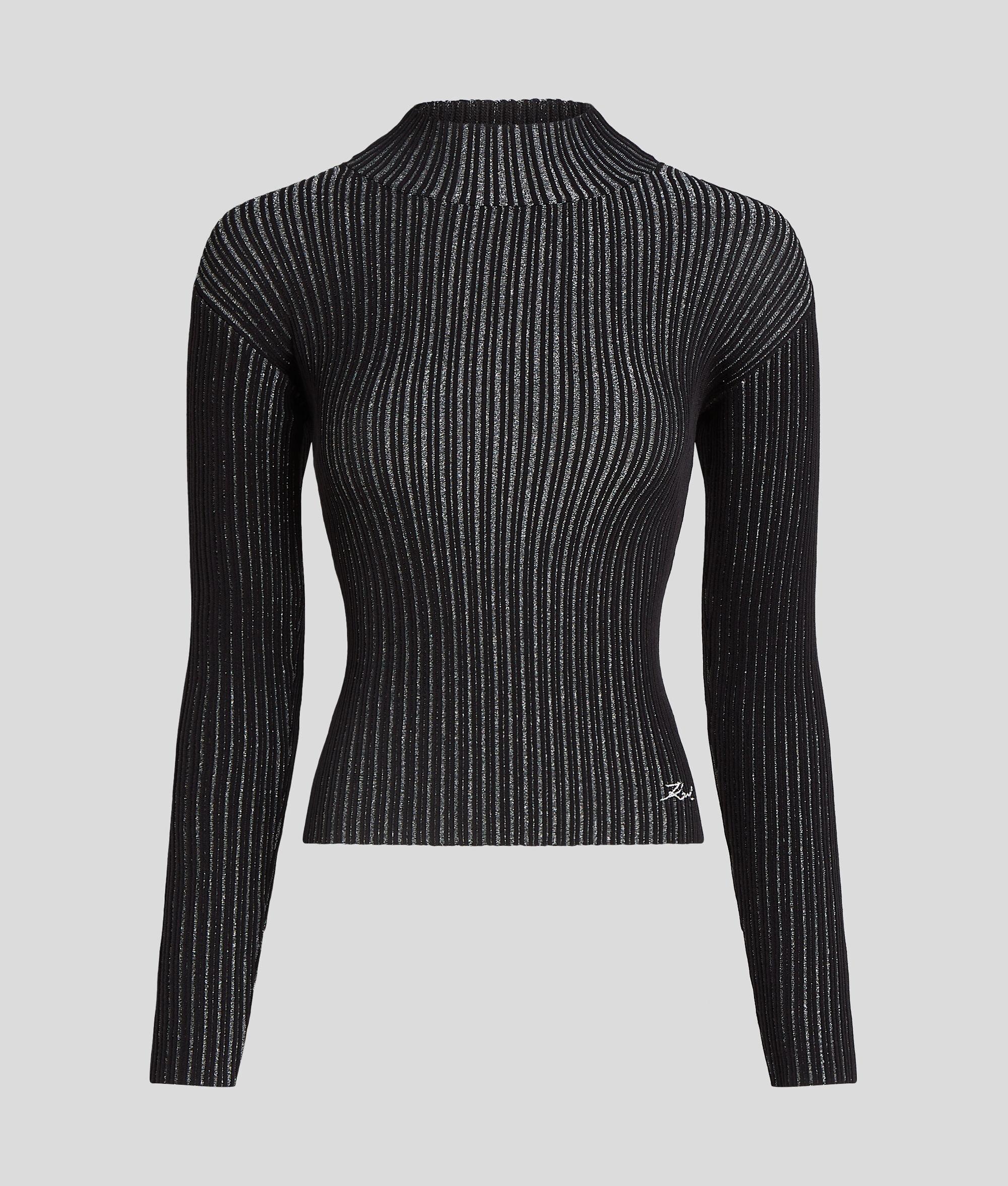 METALLIC MOCK-NECK SWEATER Product Image