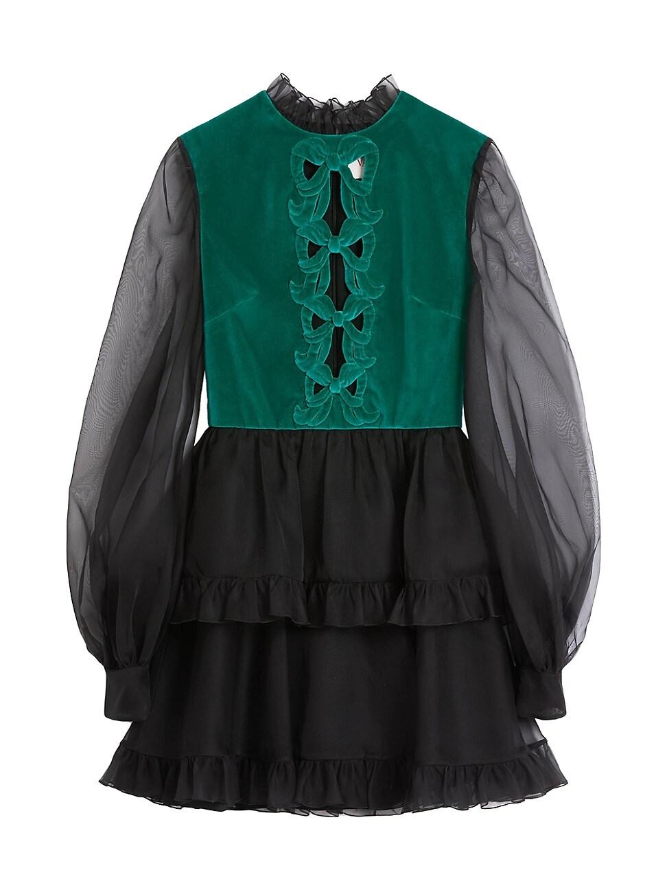Womens Short Embroidered Organza Dress Product Image