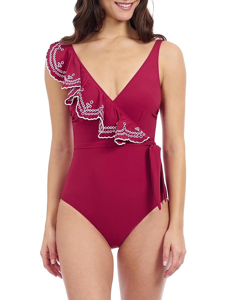 Womens Lola Ruffled Tie-Waist Swimsuit Product Image