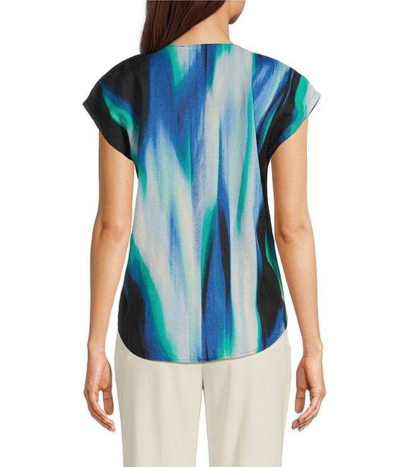 DKNY by Donna Karan Linen V-Neck Cap Sleeve Top Product Image