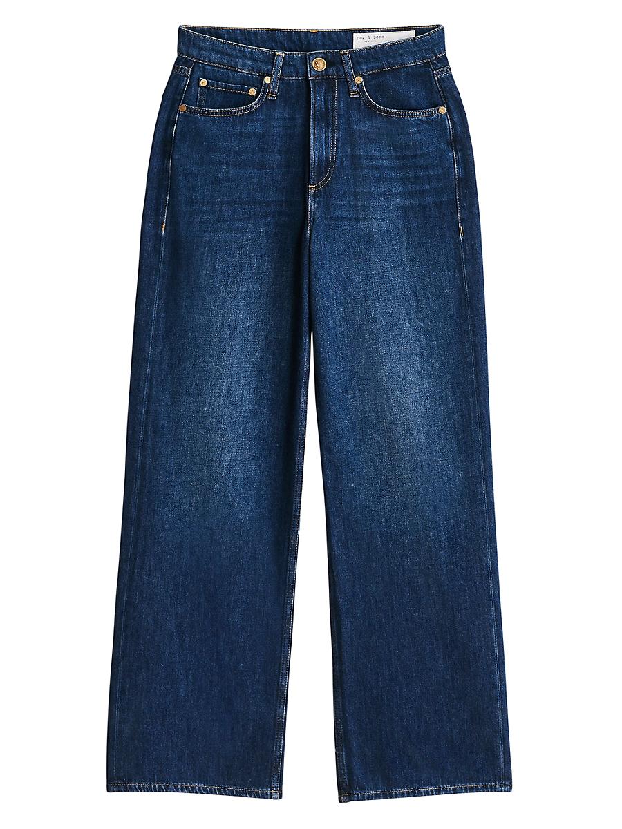 Womens Logan Mid-Rise Wide-Leg Jeans Product Image