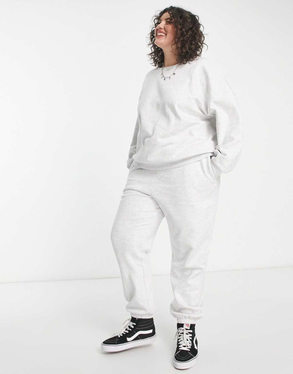 ASOS DESIGN Curve oversized sweatshirt in ice heather Product Image