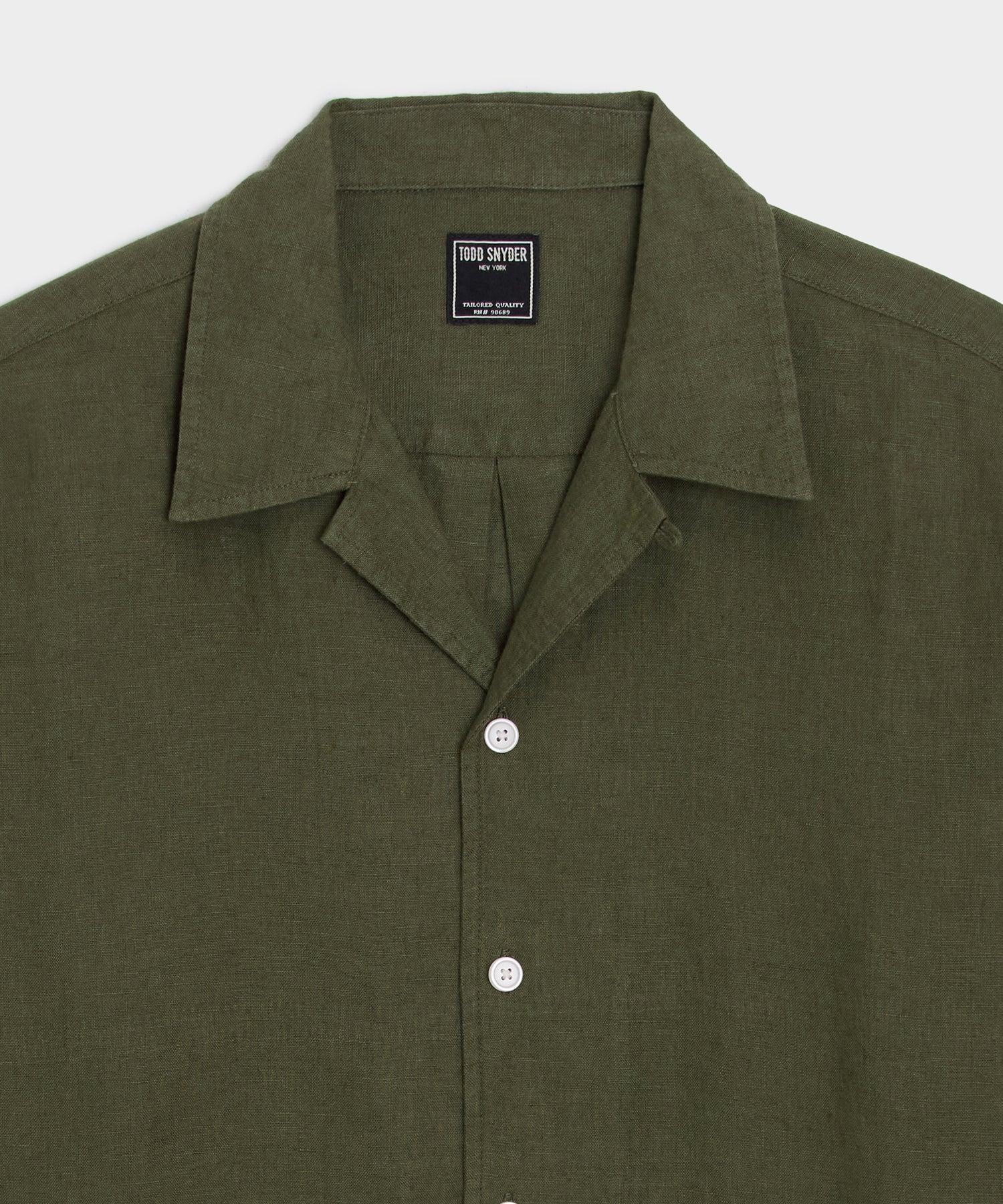 Cropped Sea Soft Irish Linen Camp Collar Shirt Product Image
