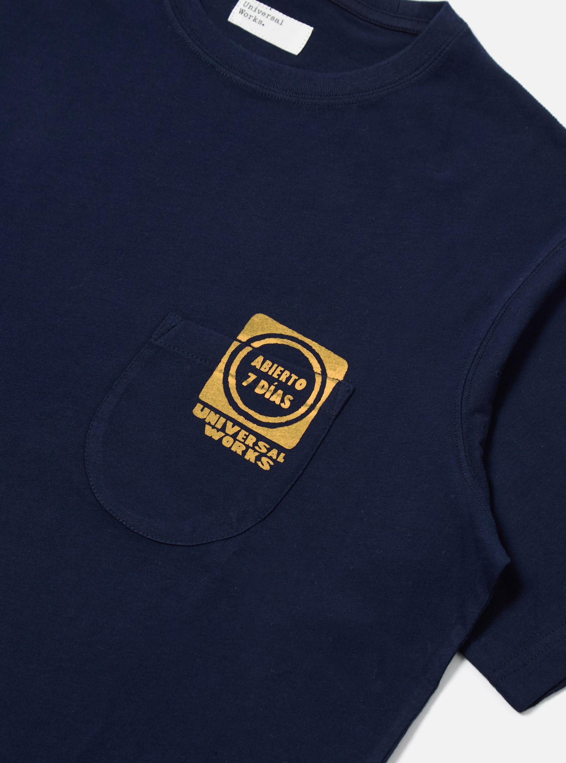 Universal Works Print Pocket Tee in Navy/Yellow Single Jersey Product Image