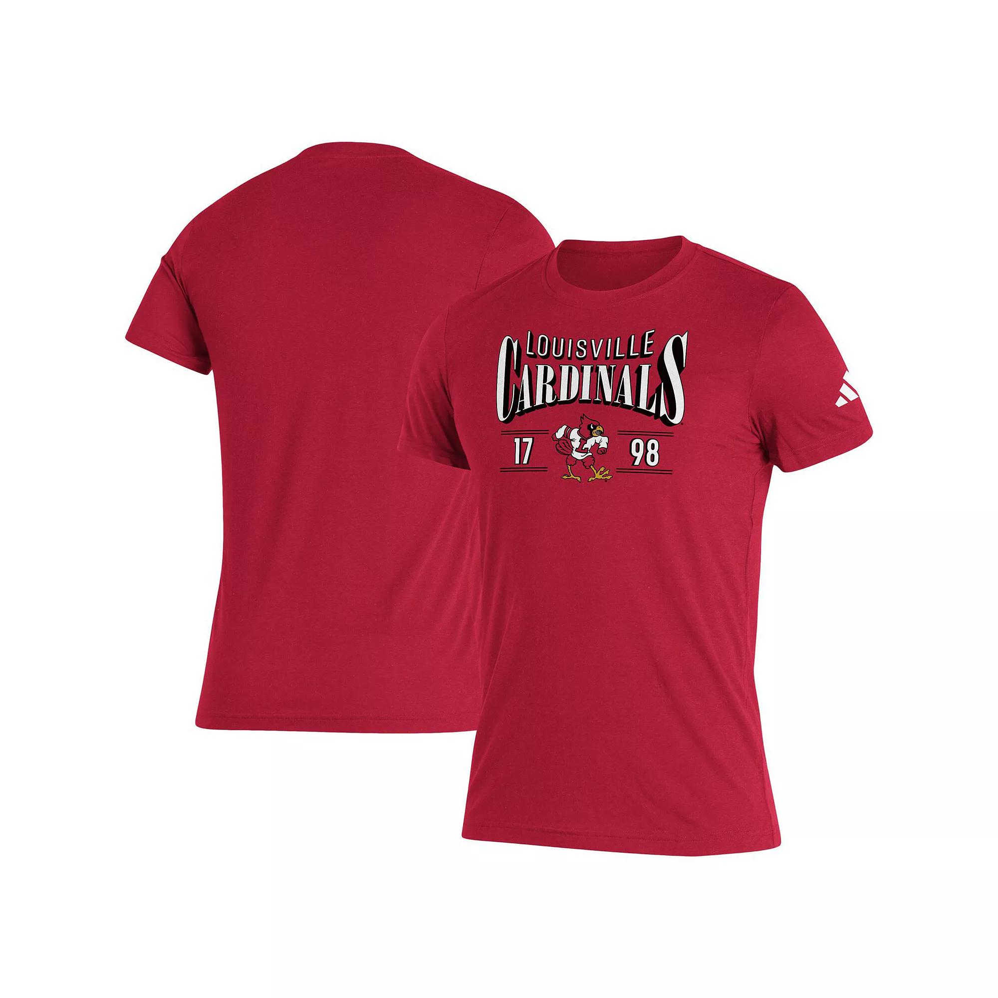 Men's adidas Red Louisville Cardinals Along The Shadow Tri-Blend T-Shirt, Size: XL Product Image