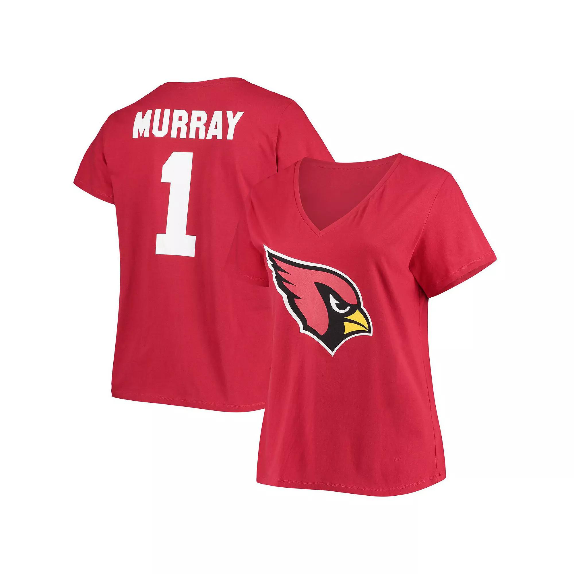 Women's Fanatics Branded Kyler Murray Cardinal Arizona Cardinals Plus Size Name & Number V-Neck T-Shirt, Size: 2XL, Red Product Image
