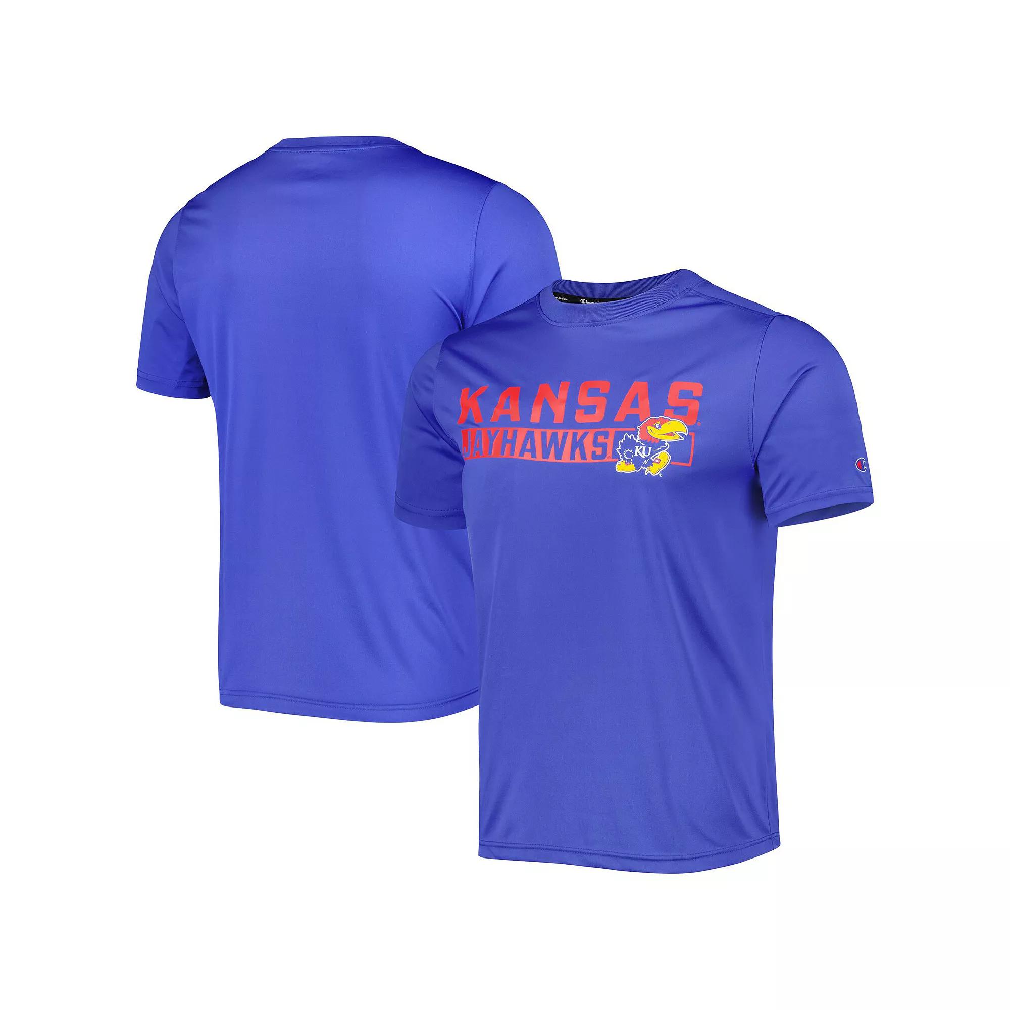 Men's Champion Royal Kansas Jayhawks Impact Knockout T-Shirt, Size: XL, Blue Product Image