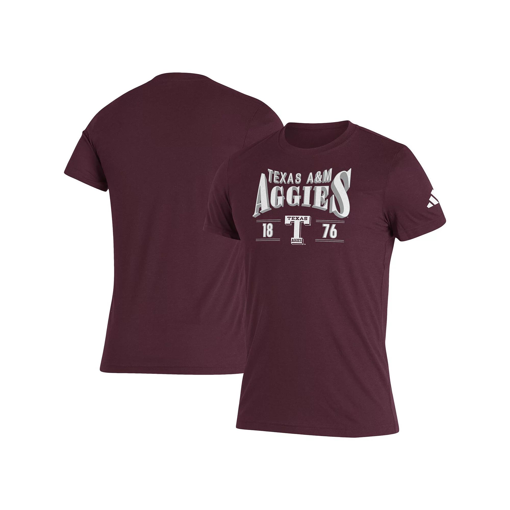 Men's adidas Maroon Texas A&M Aggies Along The Shadow Tri-Blend T-Shirt, Size: Large, Red Product Image