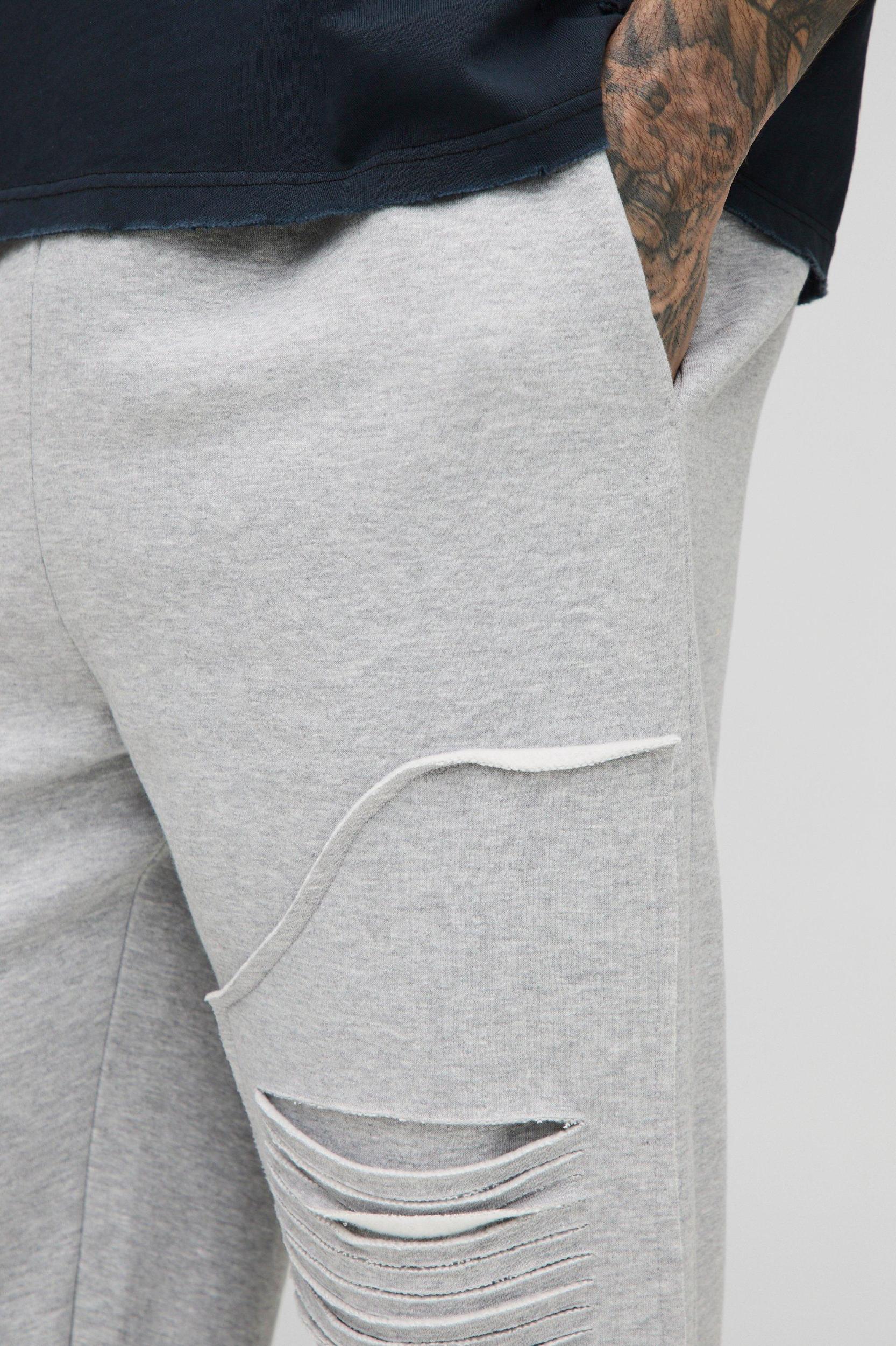 Tall Heavy Weight Relaxed Distressed Carpenter Sweatpants | boohooMAN USA Product Image