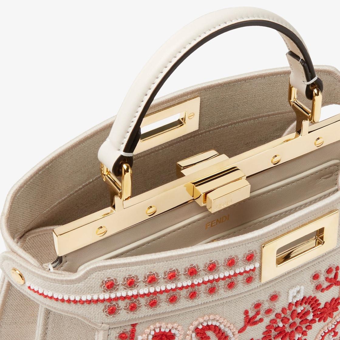 Peekaboo ISeeU SmallCanvas bag with Coral Bandana embroidery Product Image