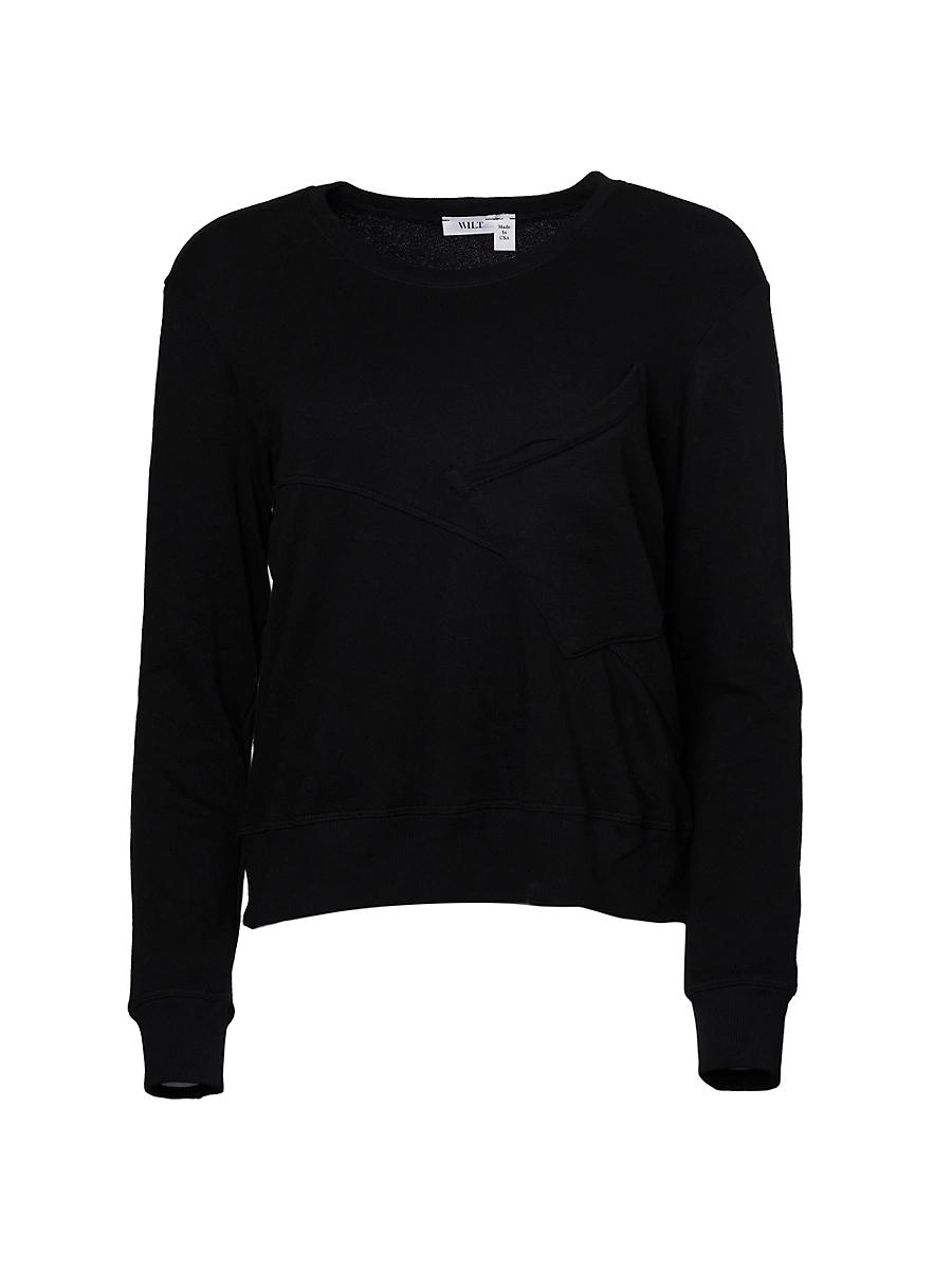 Womens Long-Sleeve Seamed Pocket Sweatshirt Product Image