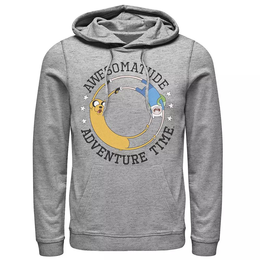 Men's Cartoon Network Adventure Time Jake The Dog Land Of Ooo Hoodie, Size: Small, Athletic Grey Product Image