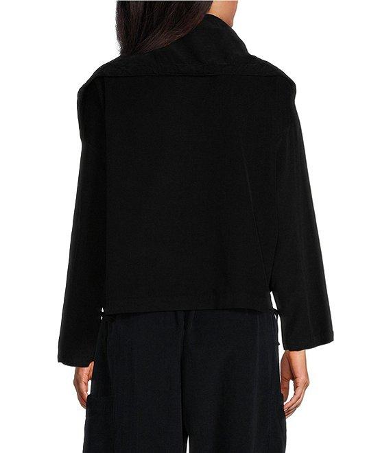 Bryn Walker Wide Collared Long Sleeve Adjustable Tie Button Front Corduroy Jacket Product Image