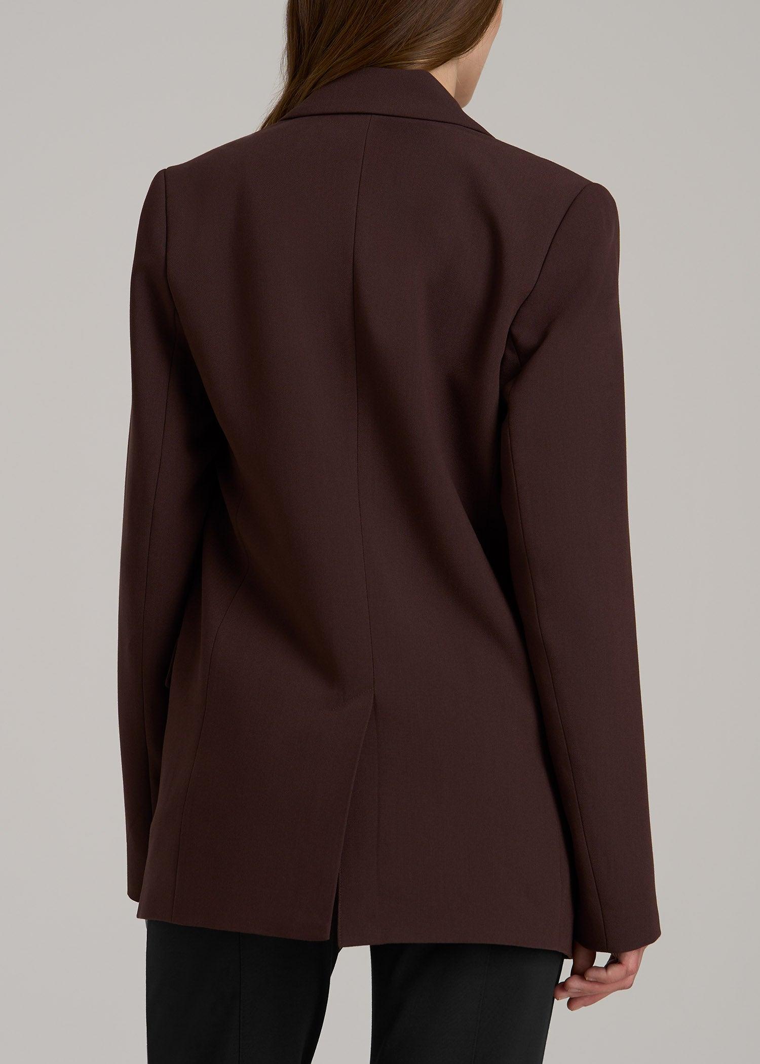 Boyfriend Fit Single-Button Blazer for Tall Women in Chestnut Female Product Image