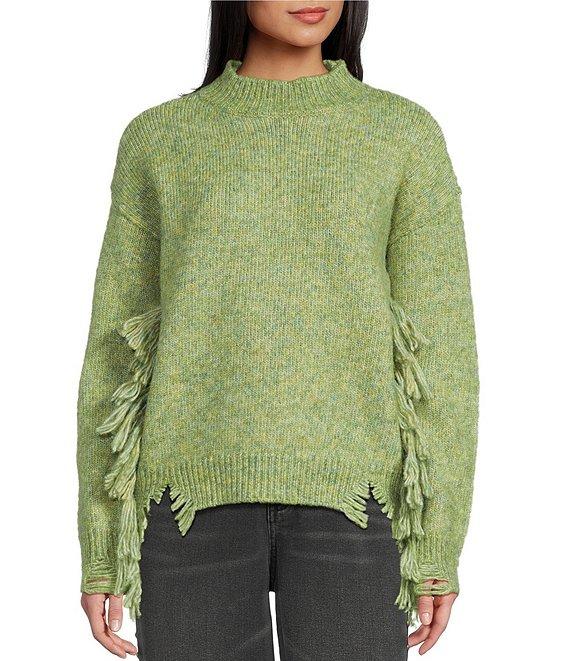 C&V Chelsea & Violet Fringe Long Sleeve Sweater Product Image