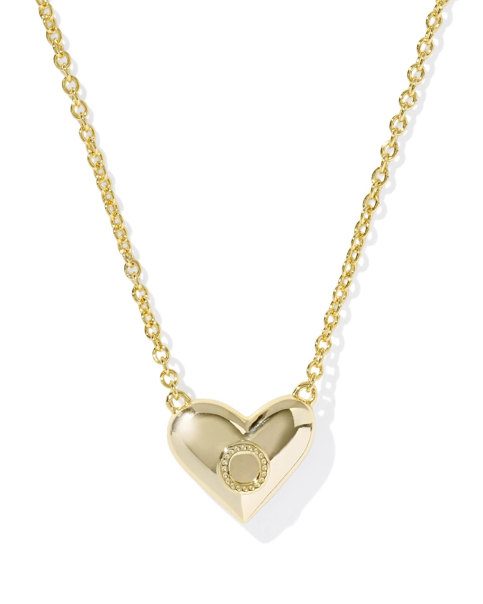 Ari Heart Letter X Gold Short Pendant Necklace Product Image