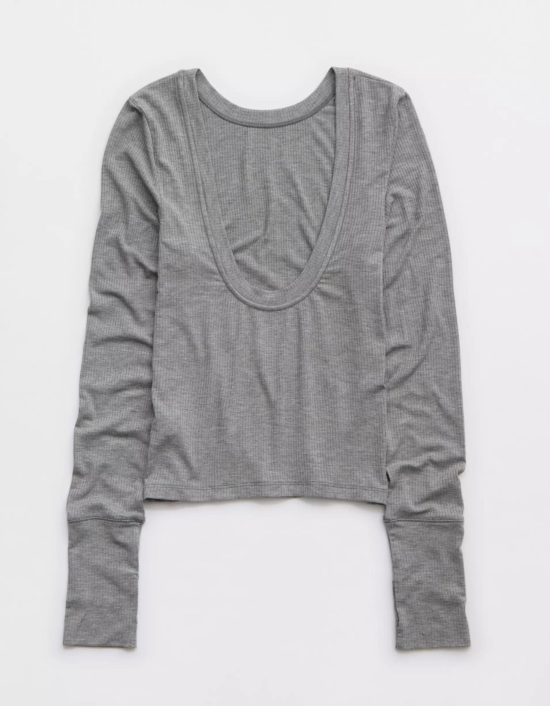 OFFLINE By Aerie Thumbs Up Ribbed Scoop Back T-Shirt Women's Product Image