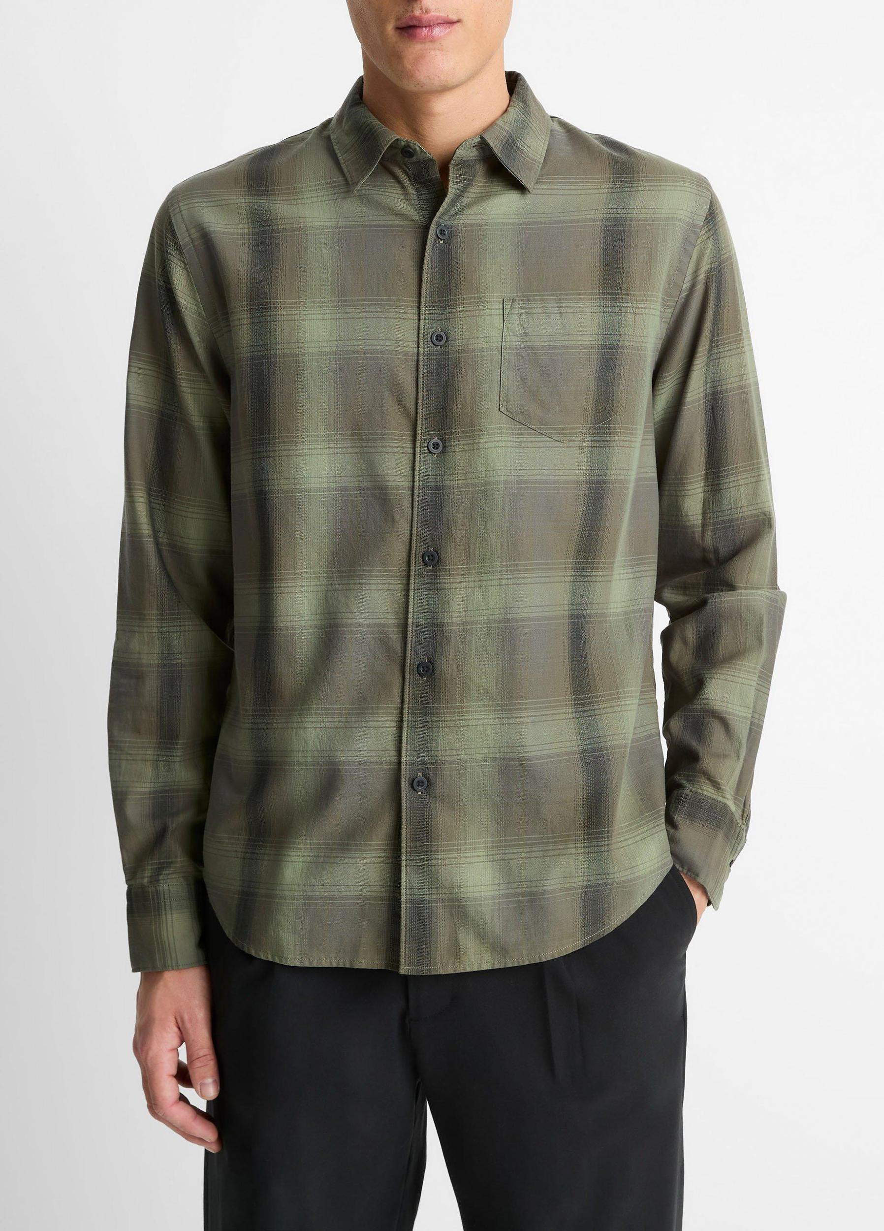 Sandalwood Plaid Cotton Button-Front Shirt Product Image