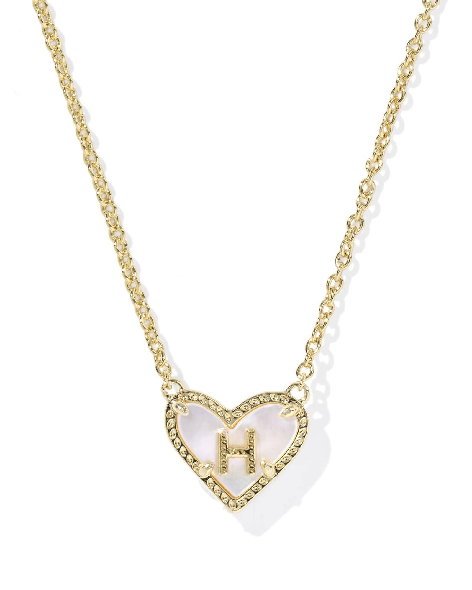 Ari Heart Letter X Gold Short Pendant Necklace Product Image