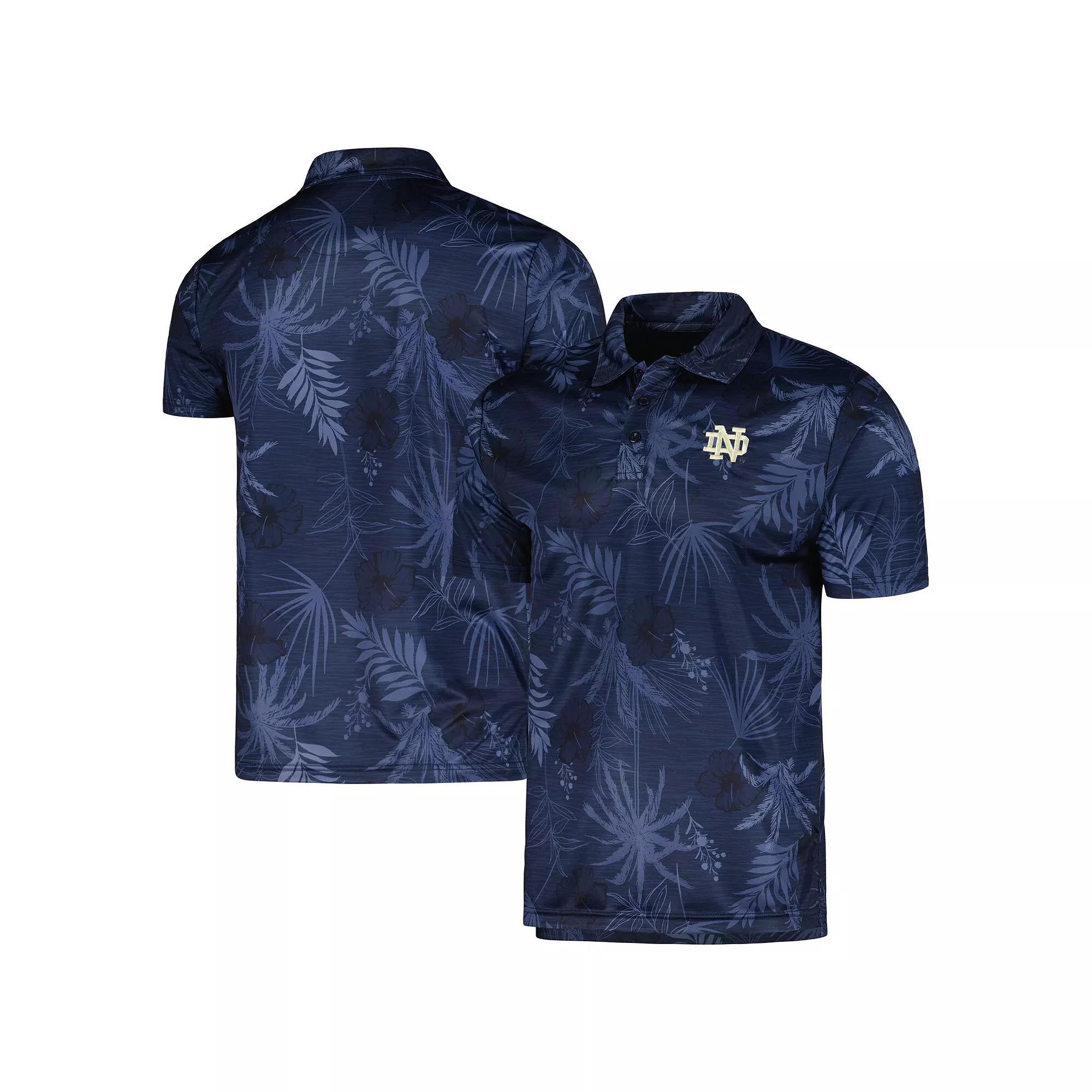Men's Colosseum Navy Notre Dame Fighting Irish Palms Team Polo,  Product Image
