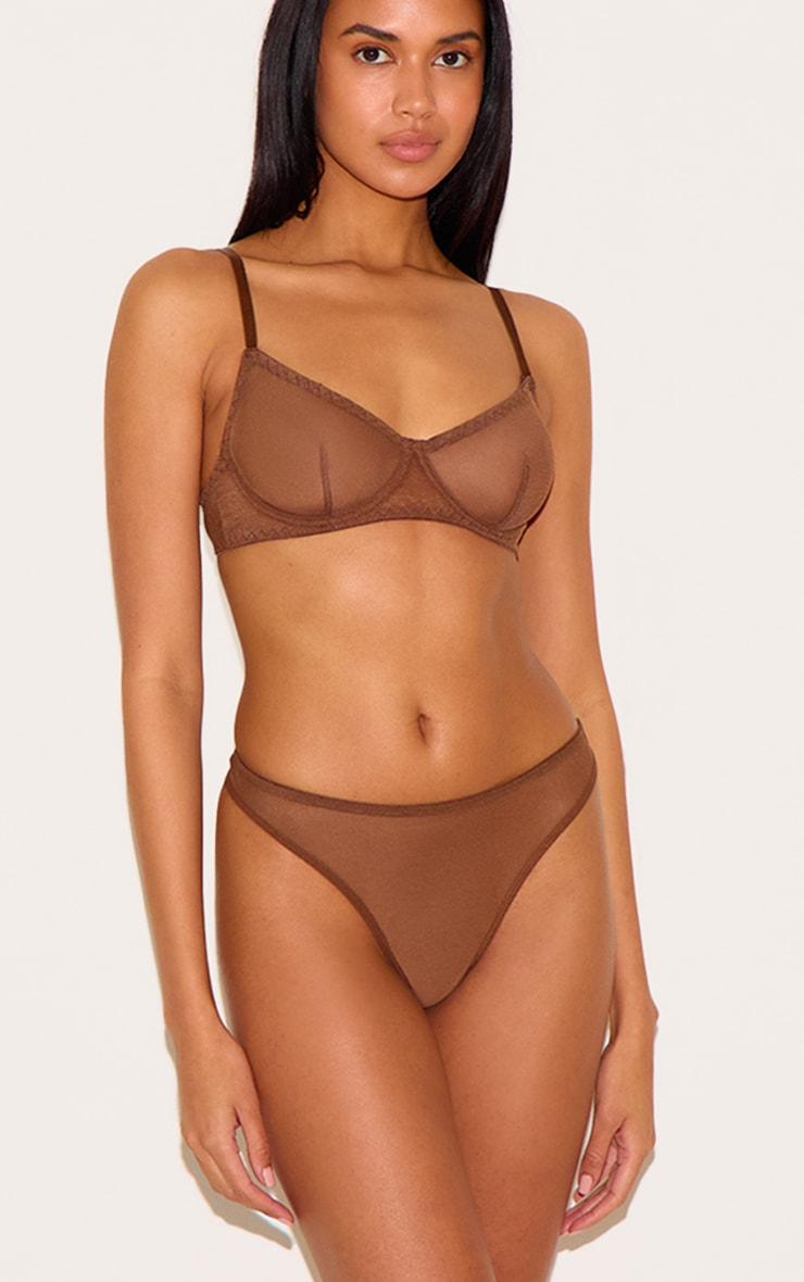Chocolate Mesh Thong Product Image