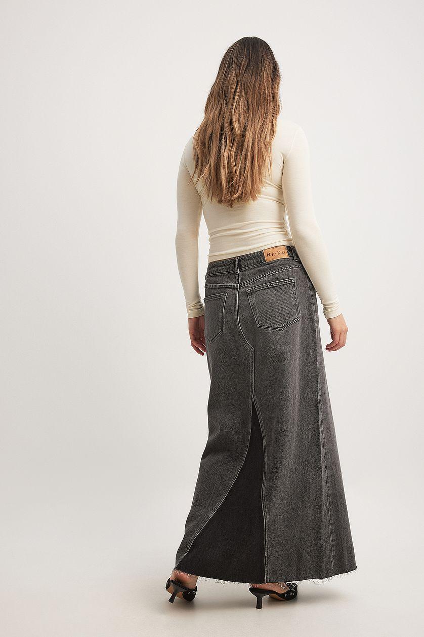 Panel Maxi Denim Skirt Product Image