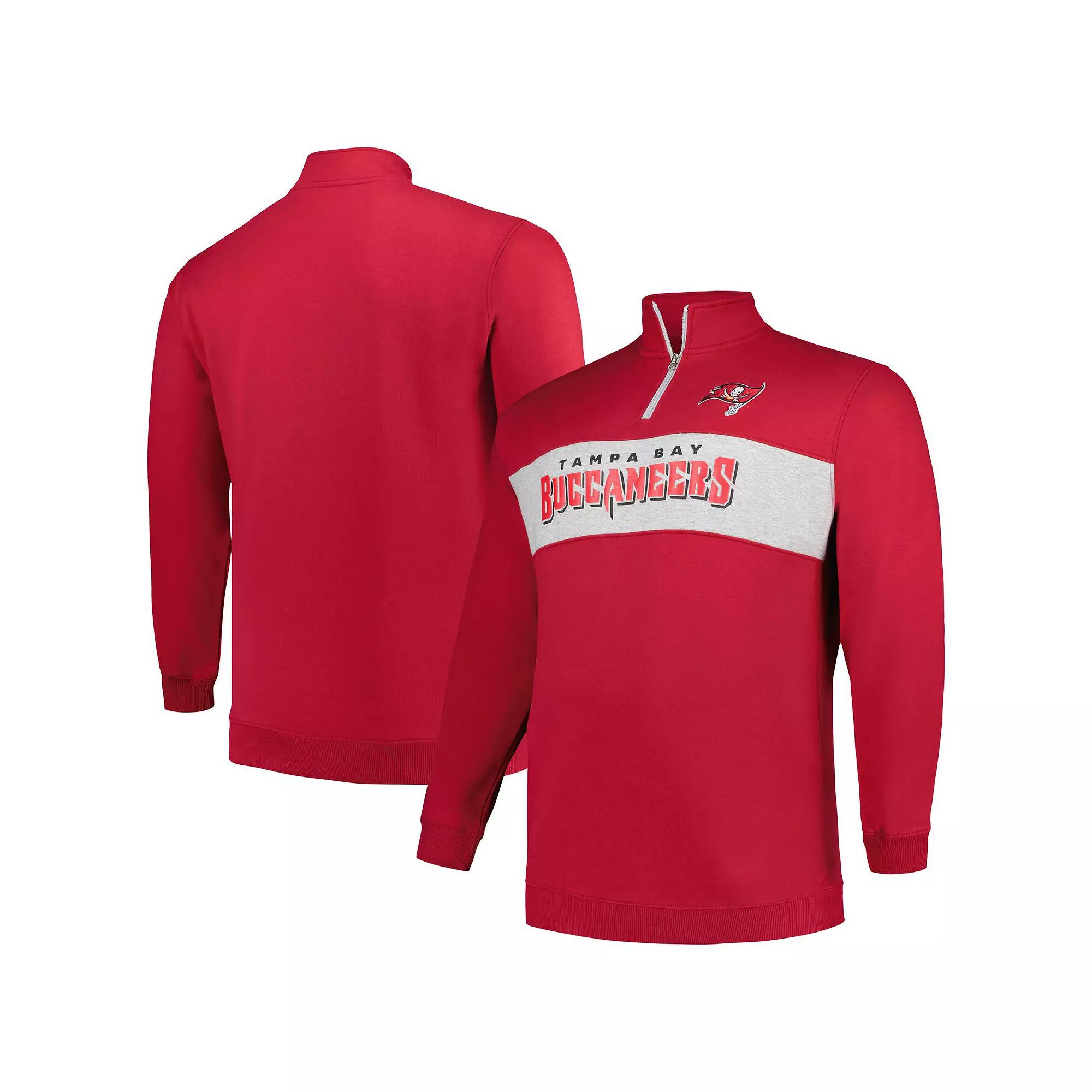 Men's Profile Red Tampa Bay Buccaneers Big & Tall Fleece Quarter-Zip Jacket,  Product Image