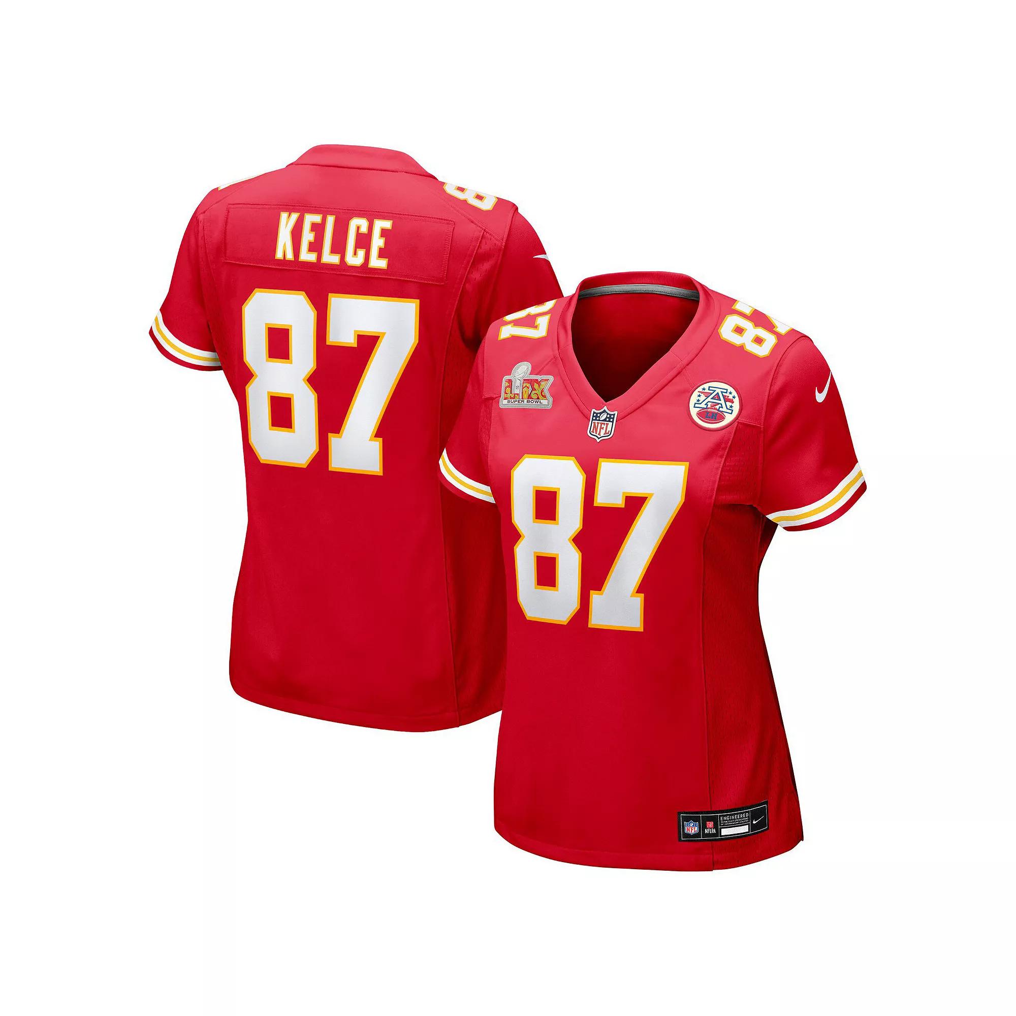 Women's Nike Travis Kelce Red Kansas City Chiefs Super Bowl LIX Game Jersey, Size: Small Product Image