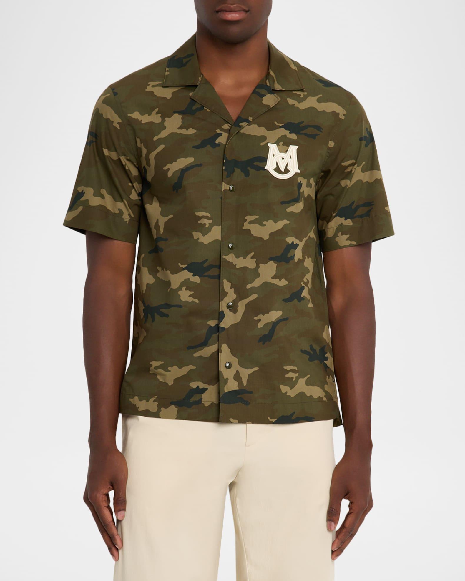 Men's Monogram Camouflage Poplin Camp Shirt Product Image