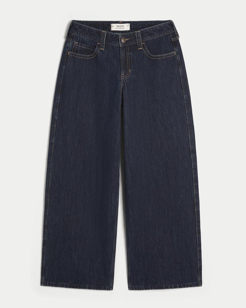 Low-Rise Medium Wash Super Baggy Jeans Product Image