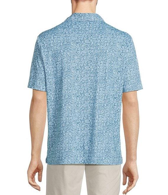 Hart Schaffner Marx Featherweight Luxury Performance Short Sleeve Floral Print Coat Front Shirt Product Image