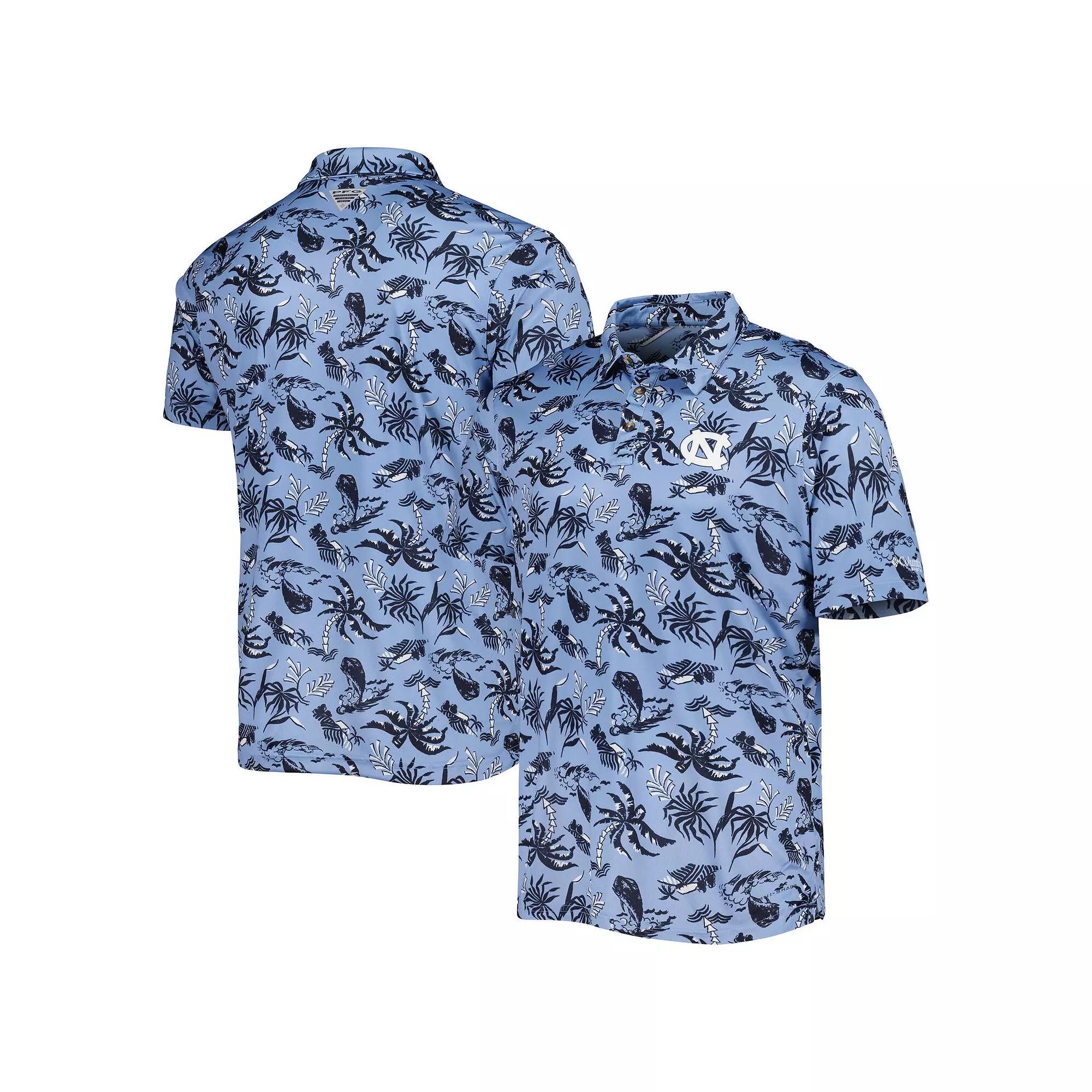 Men's Columbia Carolina Blue North Carolina Tar Heels Super Terminal Tackle Omni-Shade Polo,  Product Image