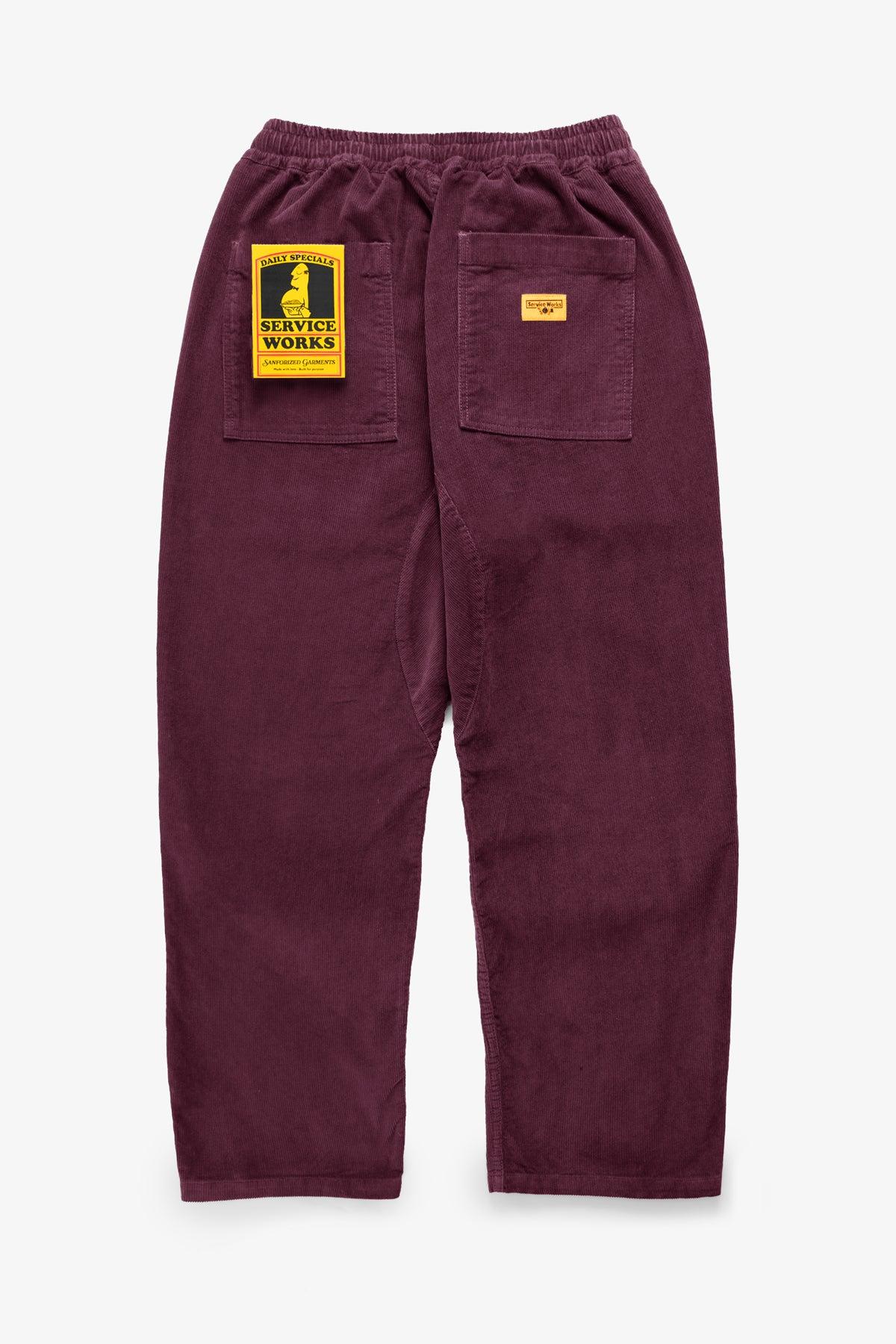 Corduroy Chef Pants - Plum Product Image