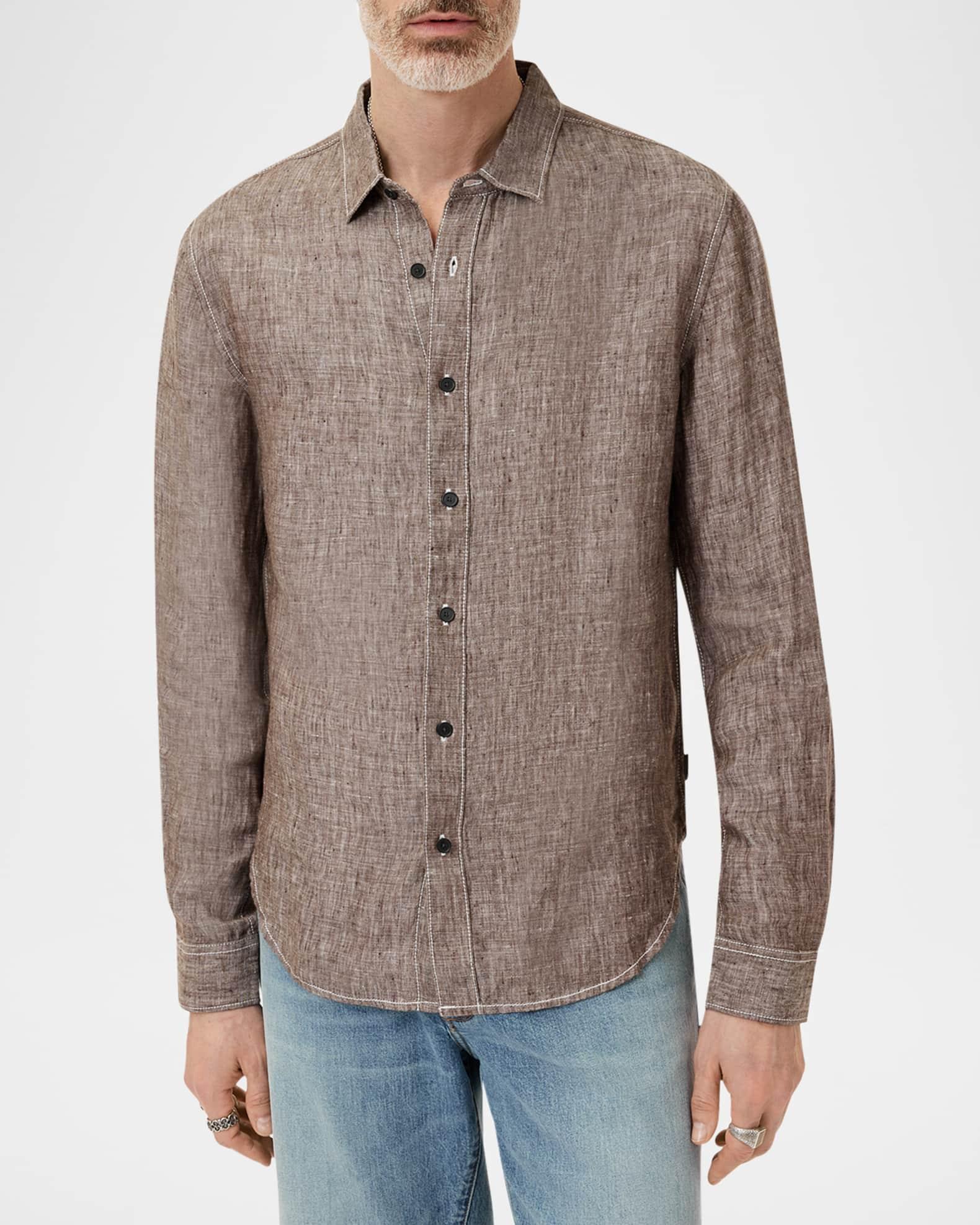 Men's Ben Linen Casual Button-Down Shirt Product Image