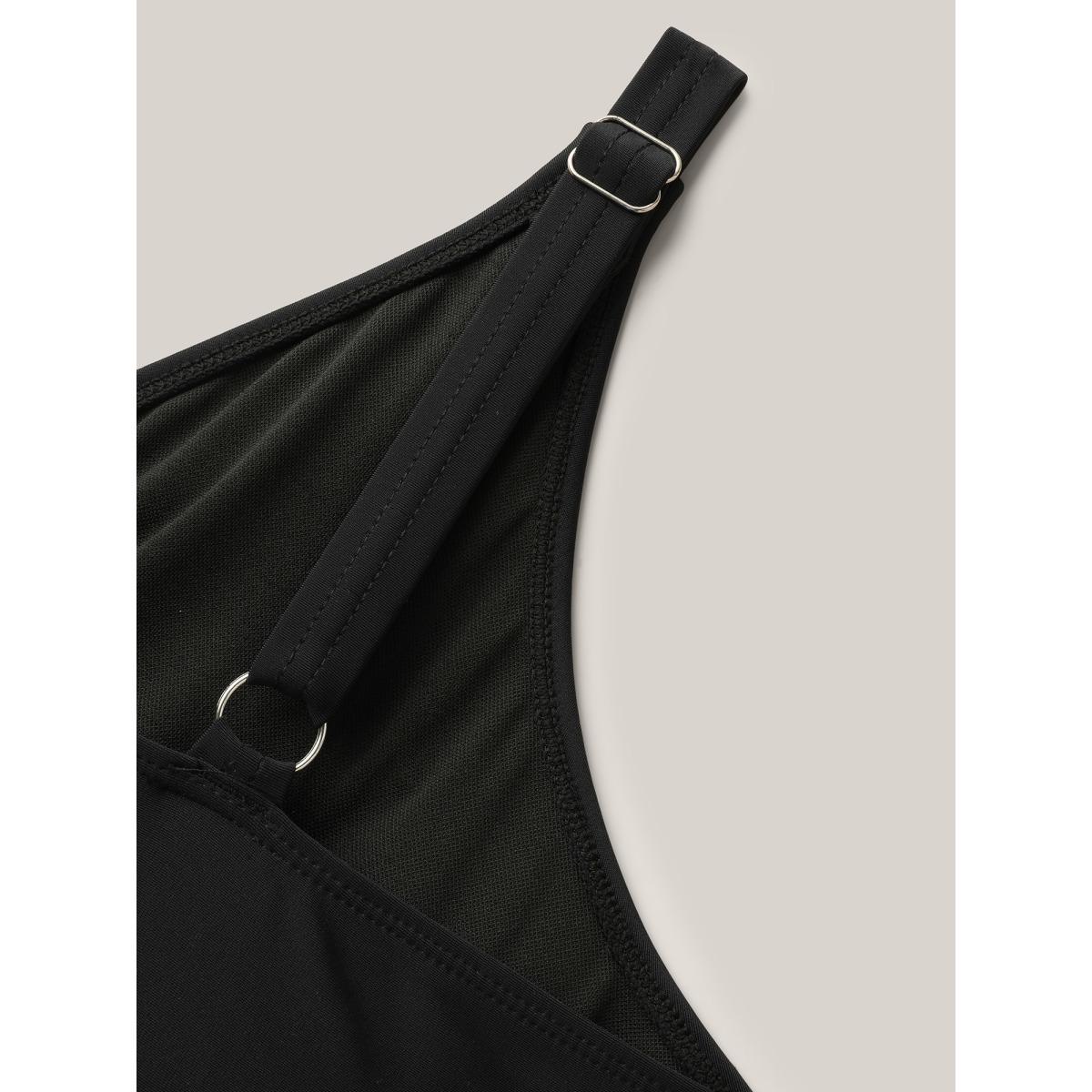 Plus Size Floral Print Ruched Belted One-Piece Swimsuit Women's Swimwear Black Beach Tie knot Curve Bathing Suits High stretch One Pieces BloomChic 14-16/1X Product Image