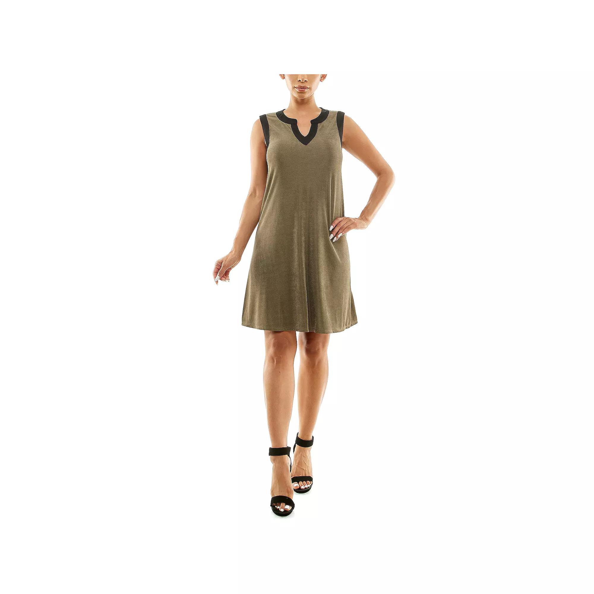 Women's Nina Leonard Mandarin Collar Dress,  Product Image
