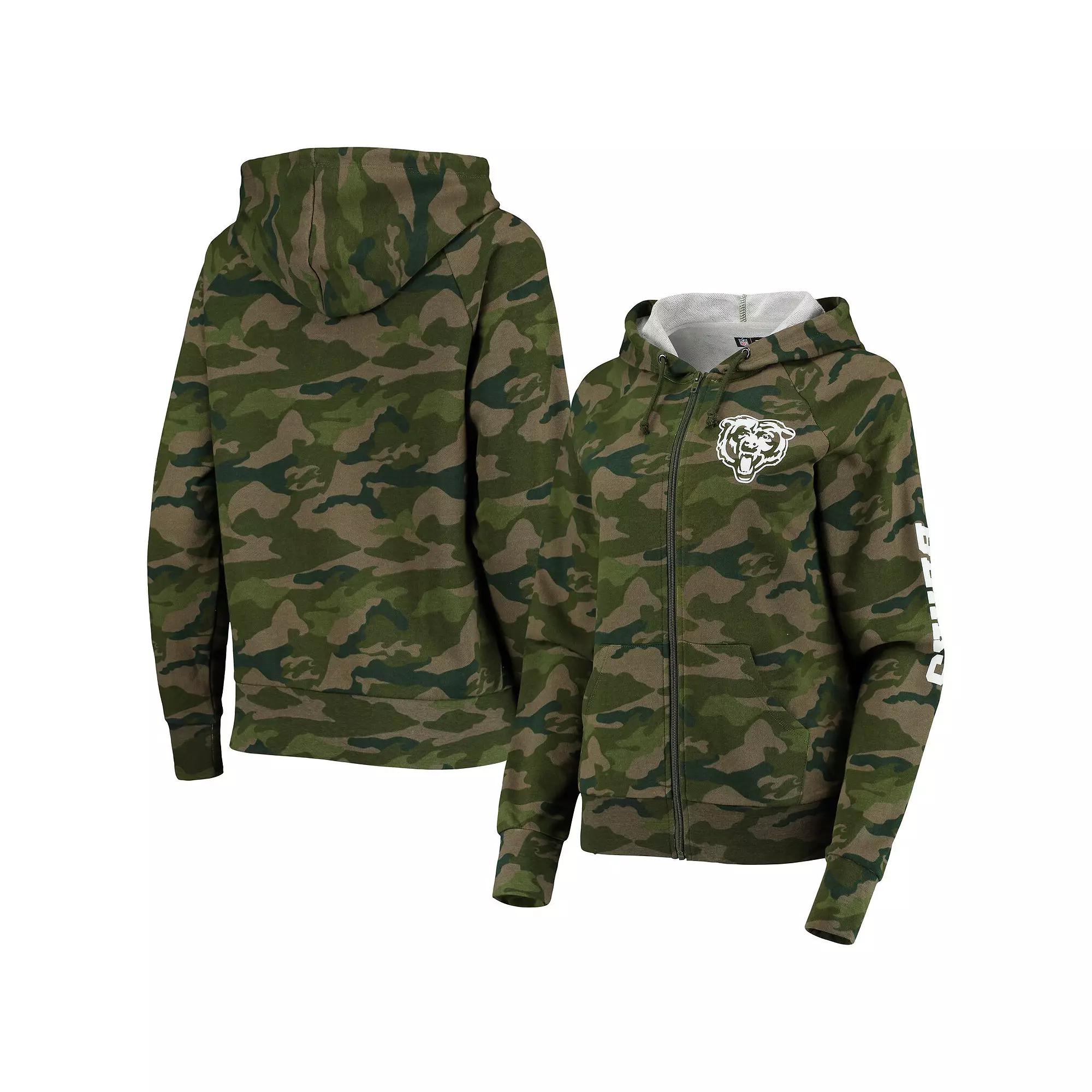 Women's New Era Camo Chicago Bears Raglan Full-Zip Hoodie,  Product Image