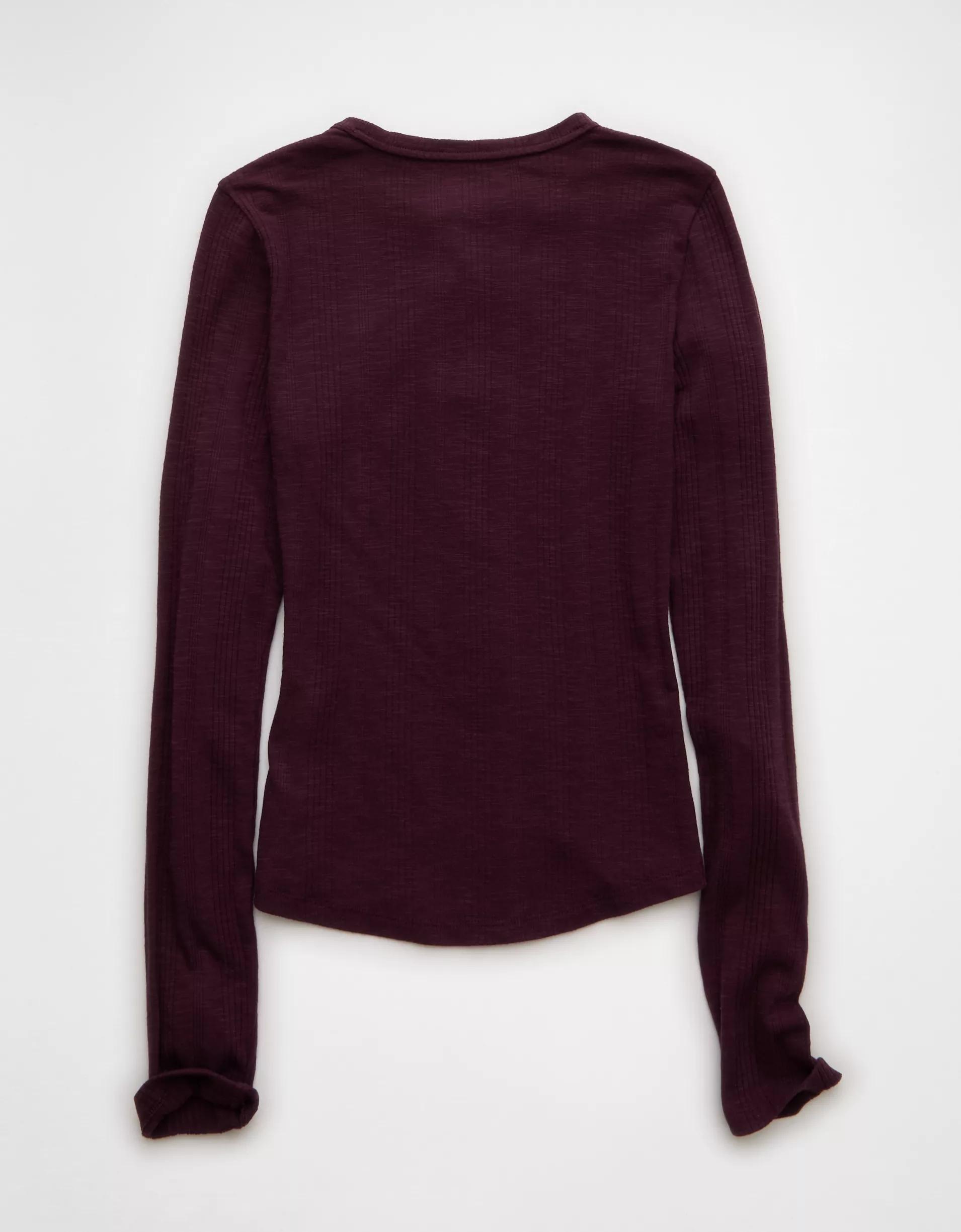 AE Long Sleeve Henley T-Shirt Product Image