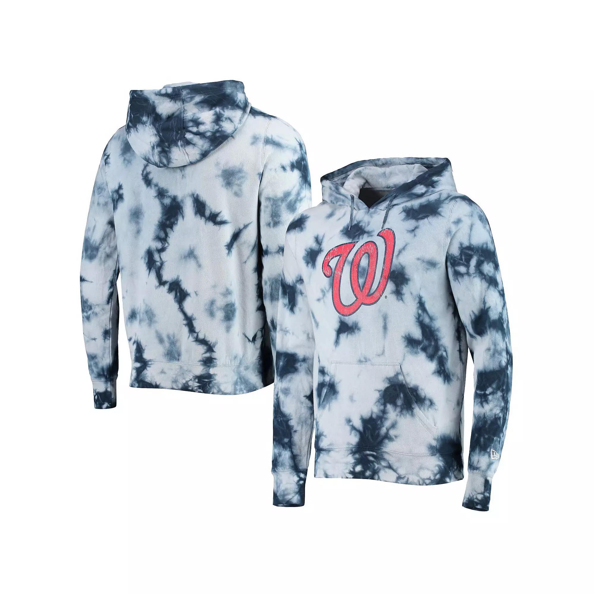 Men's New Era Navy Washington Nationals Tie-Dye Pullover Hoodie, Size: Medium, Blue Product Image