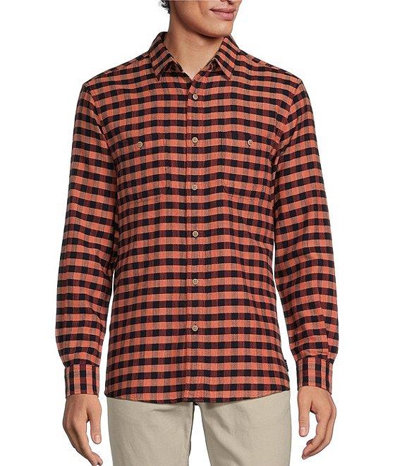Rowm Long Sleeve Small Check Slub Button Front Woven Shirt Product Image