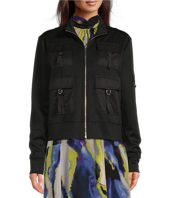 DKNY by Donna Karan Scuba Cargo-Pocket Stand Collar Full-Zip Jacket Product Image