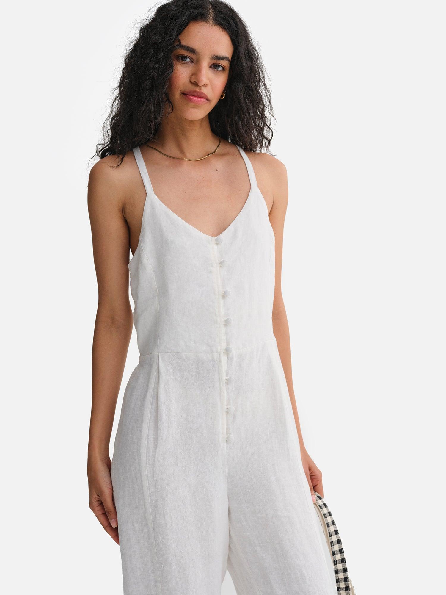 Organic Linen Tank Jumpsuit Female Product Image