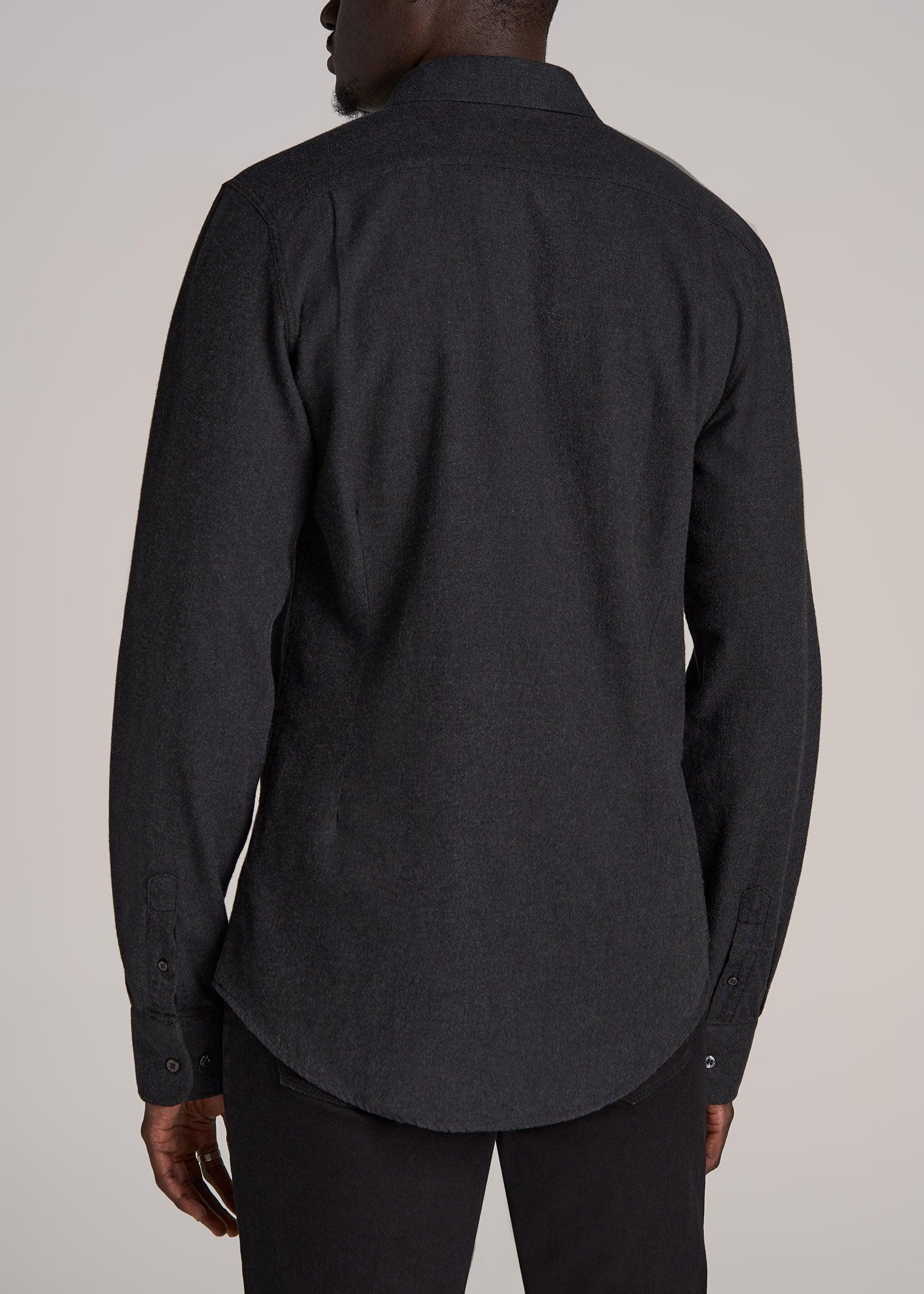 Nelson Flannel Shirt for Tall Men in Charcoal Mix Product Image