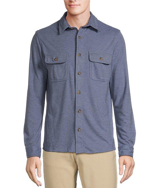 Rowm The Keeper Long Sleeve Solid Jersey Button Down Knit Shirt Product Image