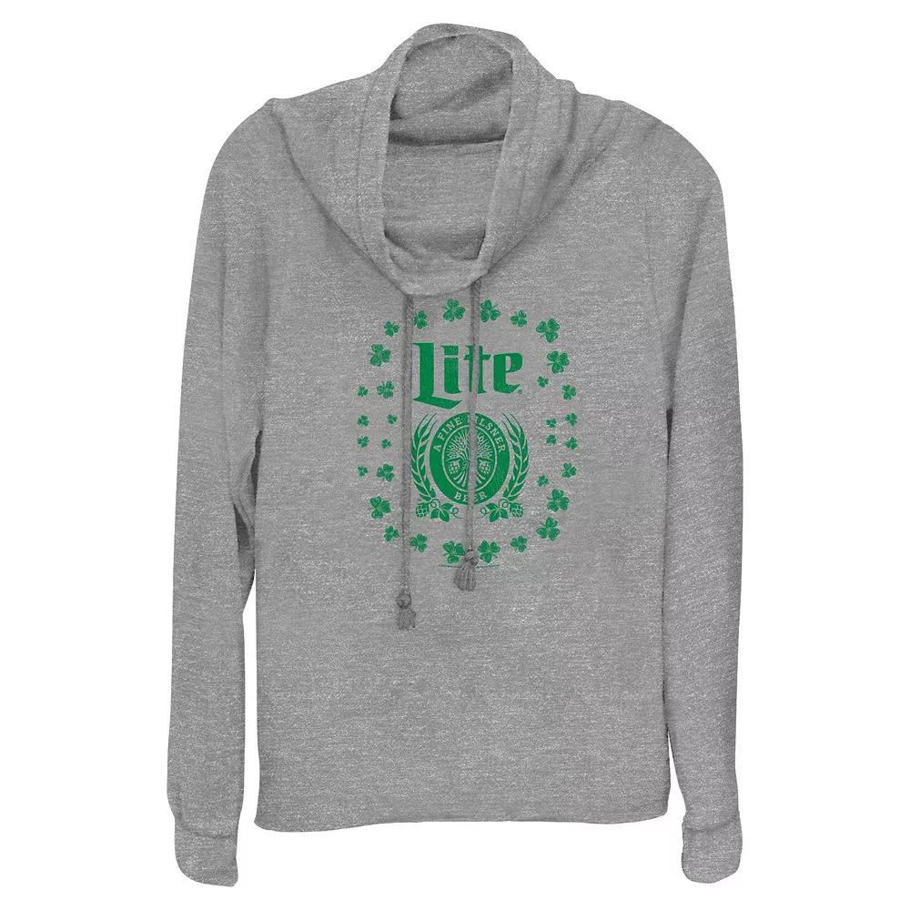 Women's Miller Lite Shamrock Logo Cowlneck Graphic Lightweight Long Sleeve,  Product Image